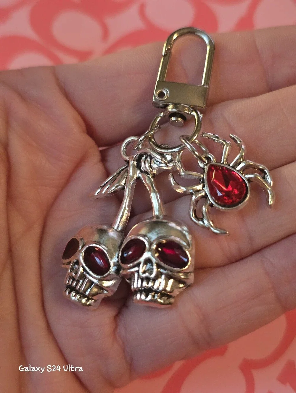 Skulls & Spider Bag Charm/keychain NEW